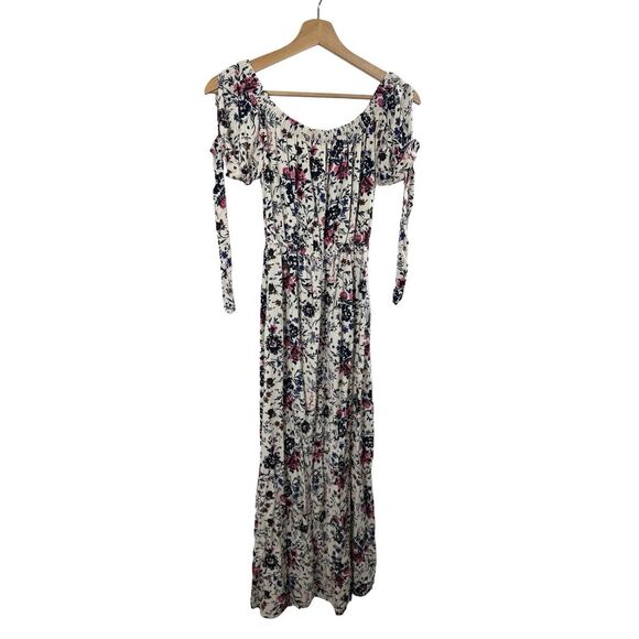 Band of Gypsies Floral Cold Shoulder Long Sleeve Maxi Dress Size XS - Picture 7 of 12